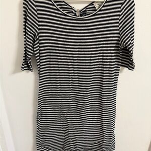 We The Free Black and White Striped Mini Dress